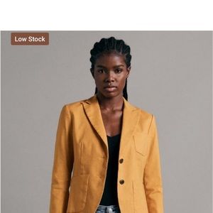 Rag & Bone marigold color 2 button linen blend blazer.